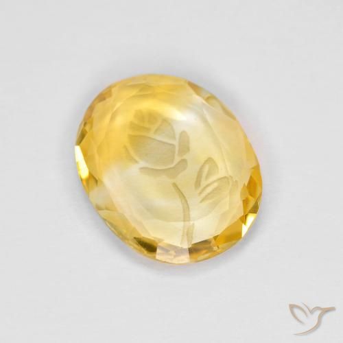 1.51ct 天然 中金 黄水晶, 椭圆形, 透明