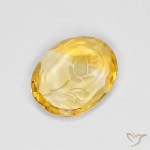 1.51克拉天然黄水晶，椭圆形，透明