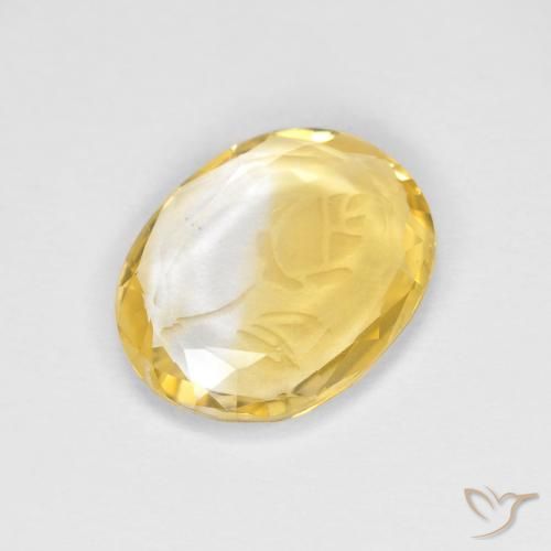 1.47克拉天然黄水晶，椭圆形，透明