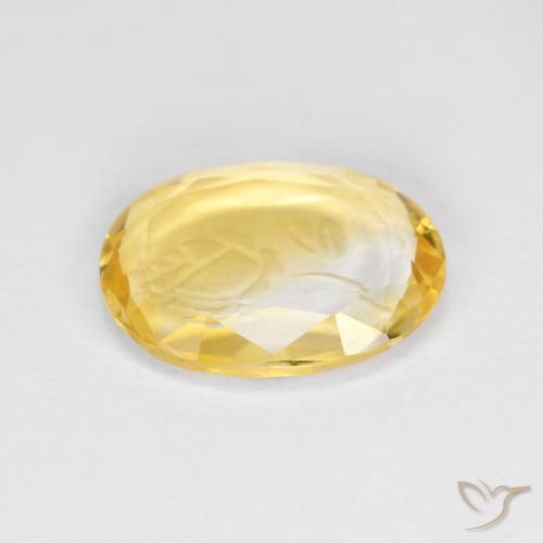 1.47克拉天然黄水晶，椭圆形，透明