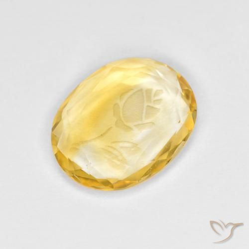 1.47克拉天然黄水晶，椭圆形，透明