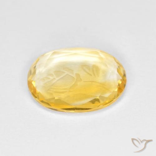 1.47克拉天然黄水晶，椭圆形，透明