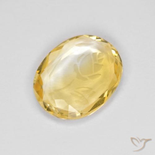 1.53克拉天然黄水晶，椭圆形，透明