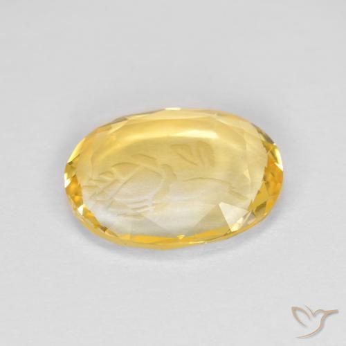 1.53克拉天然黄水晶，椭圆形，透明