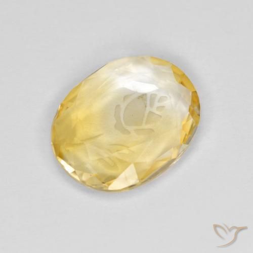 1.59克拉天然黄水晶，椭圆形，透明