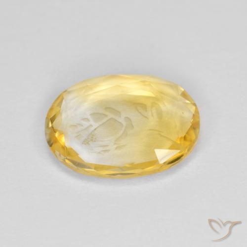 1.59克拉天然黄水晶，椭圆形，透明