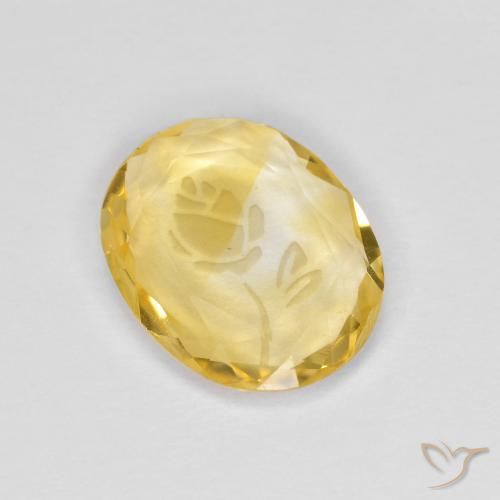 1.44ct 天然 金黄色 黄水晶, 椭圆形, 透明