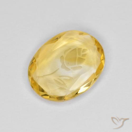 1.44克拉天然黄水晶，椭圆形，透明