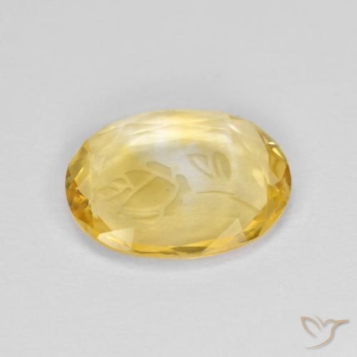 1.44克拉天然黄水晶，椭圆形，透明