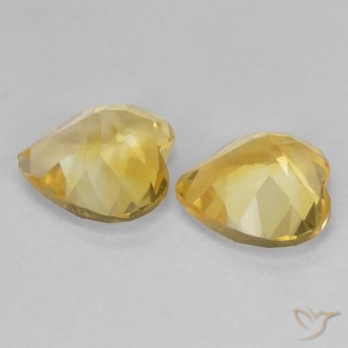 2.16克拉天然黄水晶，心形，VS