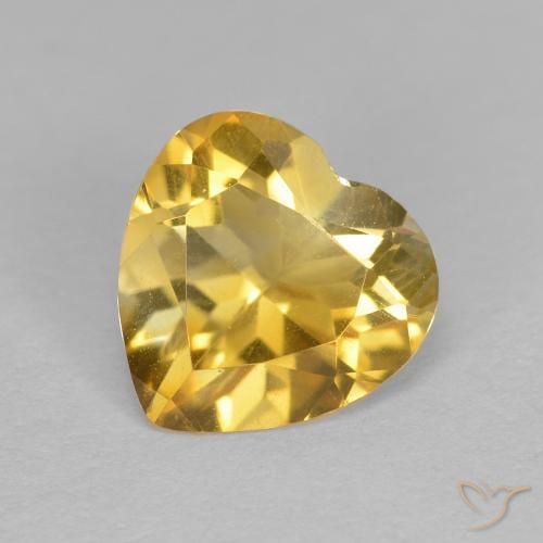 1.12ct 天然 黄金色 黄水晶, 心形, VS