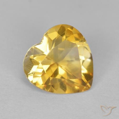1.12克拉天然黄水晶，心形，VS
