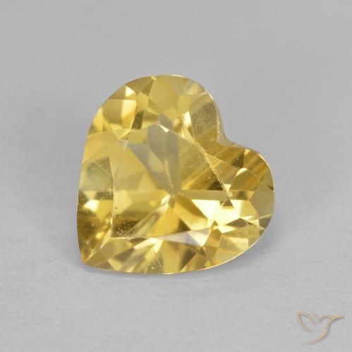 1.00ct 天然 金色 黄水晶, 心形, VS