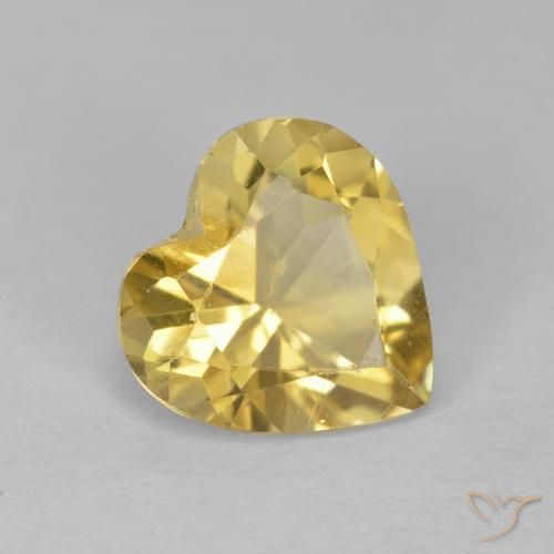 1.00克拉天然黄水晶，心形，VS