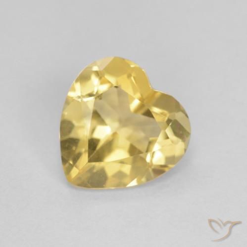 1.01ct 天然 金黄色 黄水晶, 心形, VS