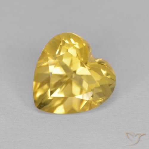 1.26ct 天然 中金 黄水晶, 心形, VS