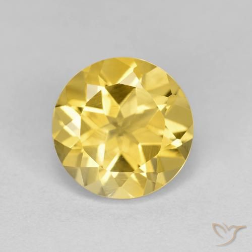 1.90ct 天然 中金 黄水晶, 圆形的, VS