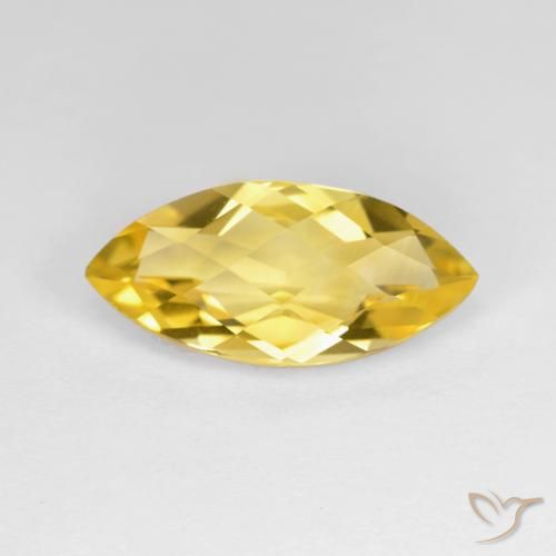 2.84克拉天然黄水晶，榄尖形，VVS-VS
