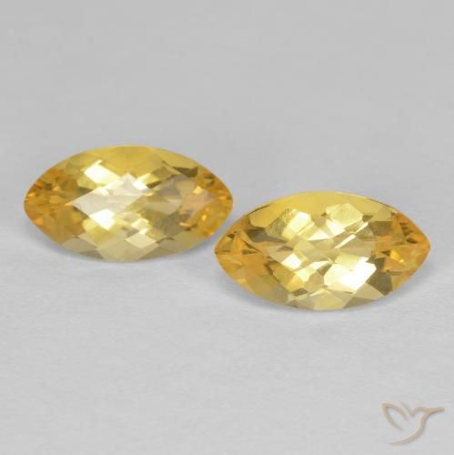 1.88ctw 天然 金色 黄水晶, 榄尖形, VS
