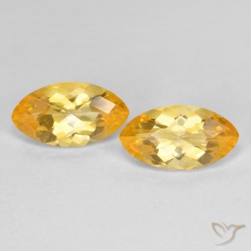 1.80ctw 天然 橙金 黄水晶, 榄尖形, VS