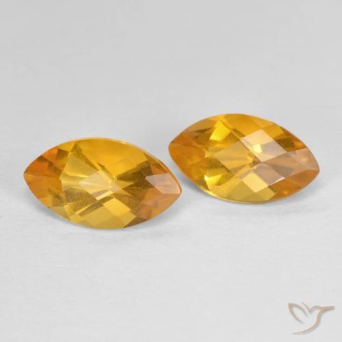 1.80ctw 天然 橙金 黄水晶, 榄尖形, VS