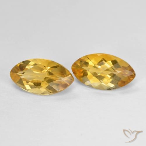 1.99ctw 天然 中深金色 黄水晶, 榄尖形, VS