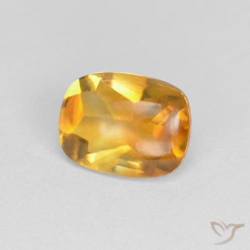 1.39克拉天然黄水晶，软垫，透明