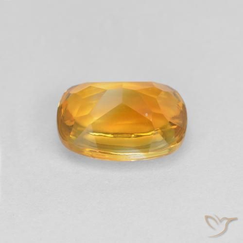 1.39克拉天然黄水晶，软垫，透明
