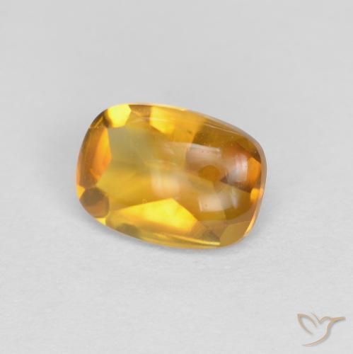 0.86克拉天然黄水晶，软垫，透明