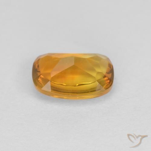0.86克拉天然黄水晶，软垫，透明