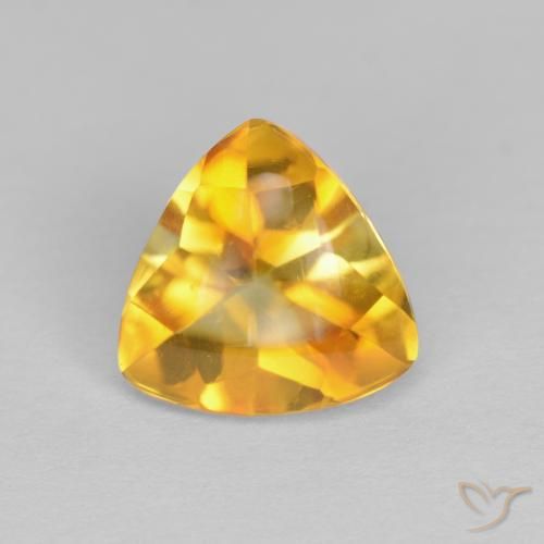 1.61ct 天然 深金色 黄水晶, 胖三角形, 透明