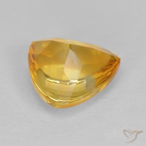 1.61克拉天然黄水晶，胖三角形，透明