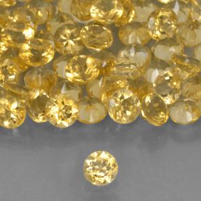 4.81天然金色黄水晶，圆形切割，3.53毫米，VVS-VS