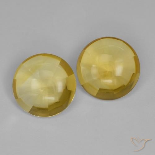 9.85克拉天然黄水晶，圆形的，透明