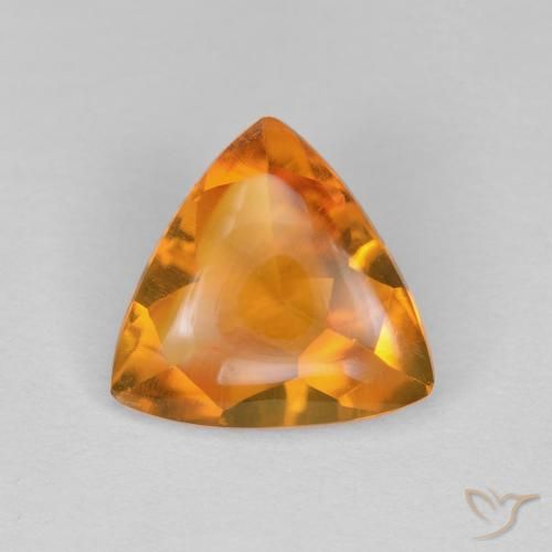 1.23ct 天然 杏橙 黄水晶, 胖三角形, 透明
