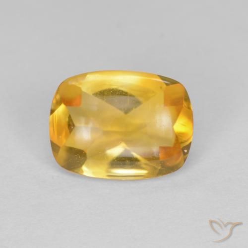 1.26克拉天然黄水晶，软垫，透明