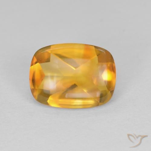 1.33ct 天然 橙金 黄水晶, 软垫, 透明