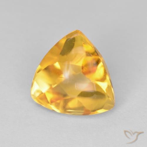 1.81克拉天然黄水晶，胖三角形，透明