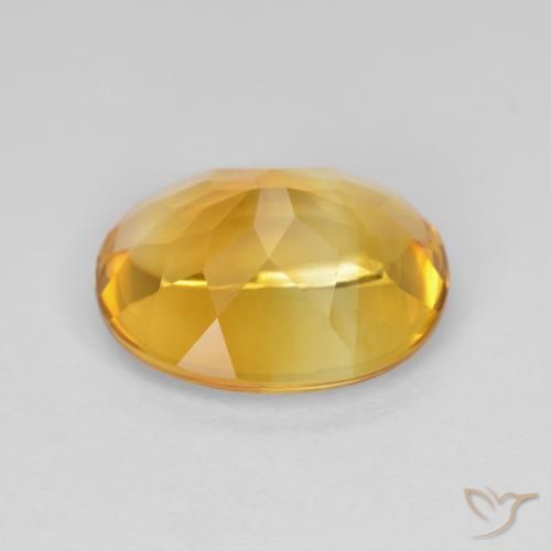 3.81克拉天然黄水晶，椭圆形，透明