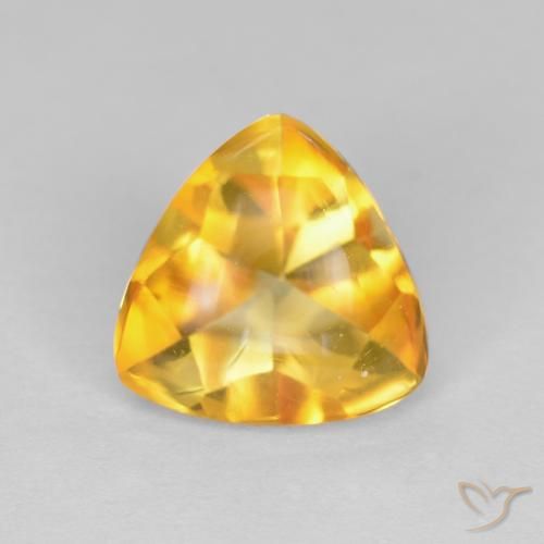 1.64ct 天然 中金 黄水晶, 胖三角形, 透明