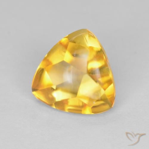 1.64克拉天然黄水晶，胖三角形，透明