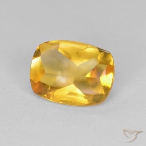 1.25克拉天然黄水晶，软垫，透明