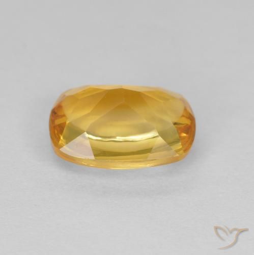 1.25克拉天然黄水晶，软垫，透明