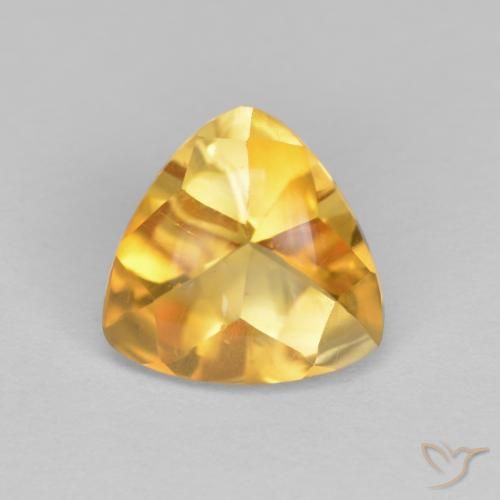 1.70ct 天然 深金橙色 黄水晶, 胖三角形, 透明