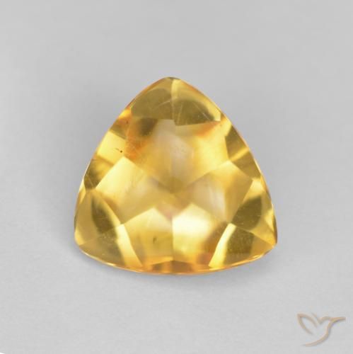 1.48ct 天然 金色 黄水晶, 胖三角形, 透明