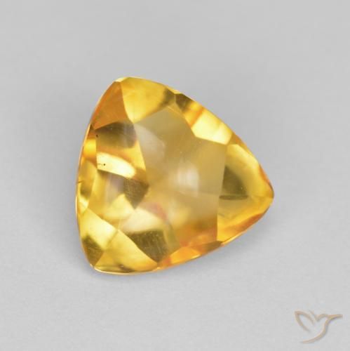 1.48克拉天然黄水晶，胖三角形，透明