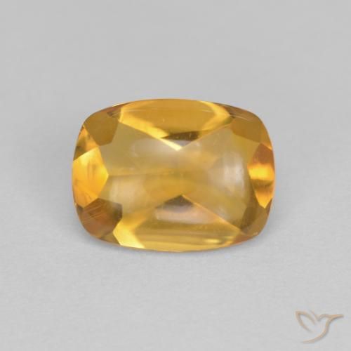 1.36ct 天然 中橙 黄水晶, 软垫, 透明