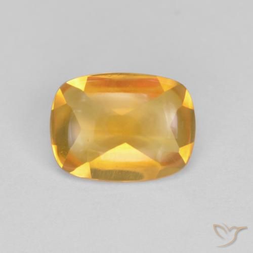 1.15ct 天然 深金橙色 黄水晶, 软垫, 透明