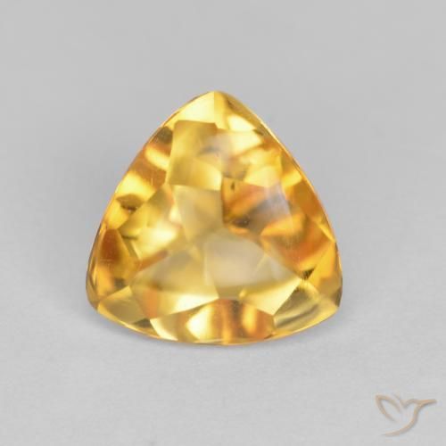 1.56ct 天然 深金橙色 黄水晶, 胖三角形, 透明