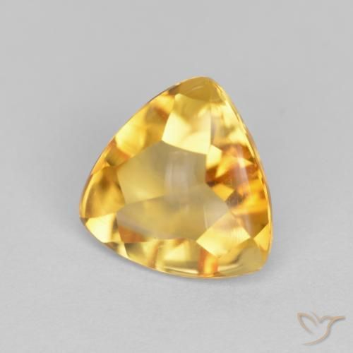 1.56克拉天然黄水晶，胖三角形，透明
